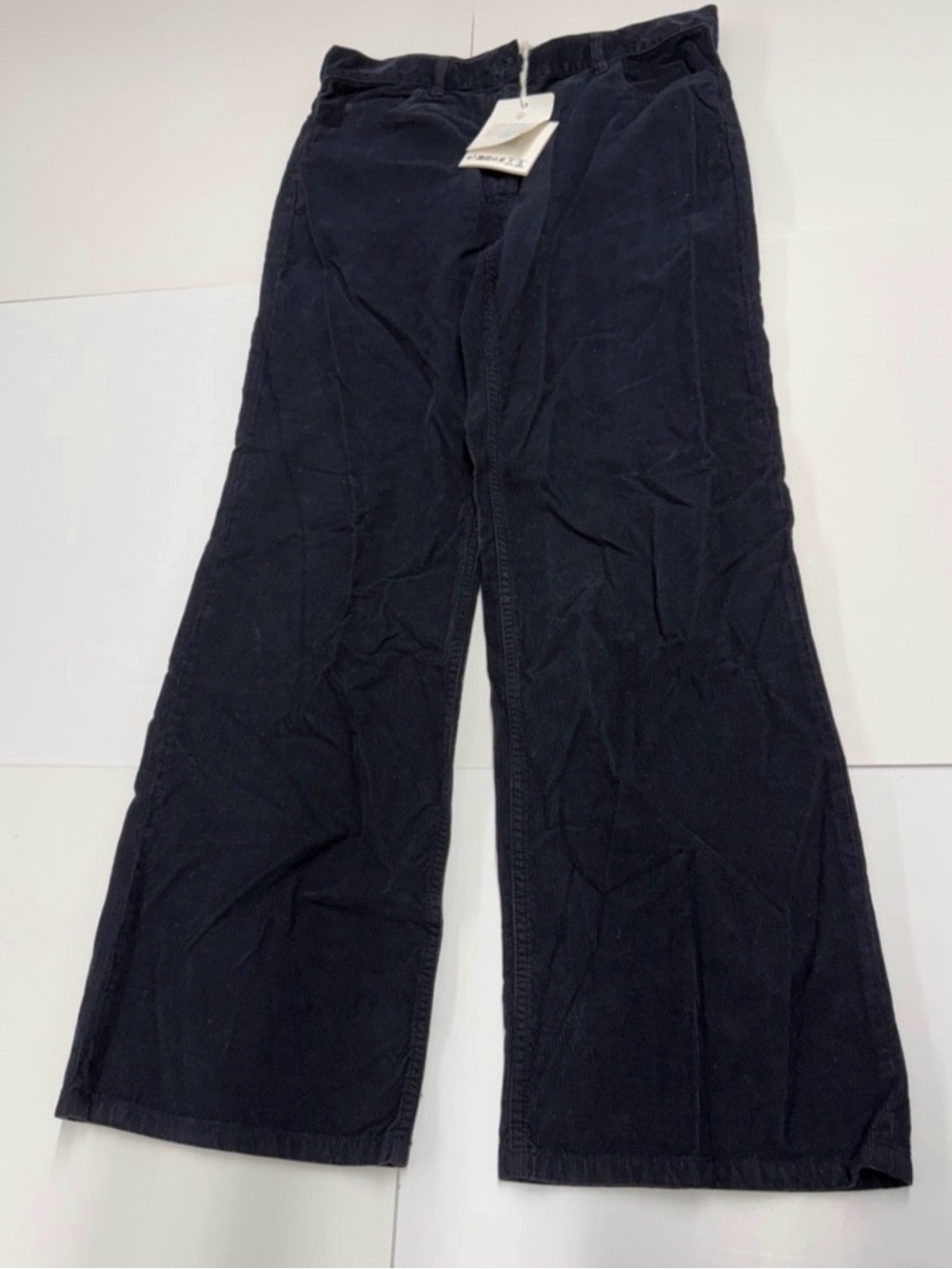 The Row Corduroy Dark Navy Wide-Leg Pants